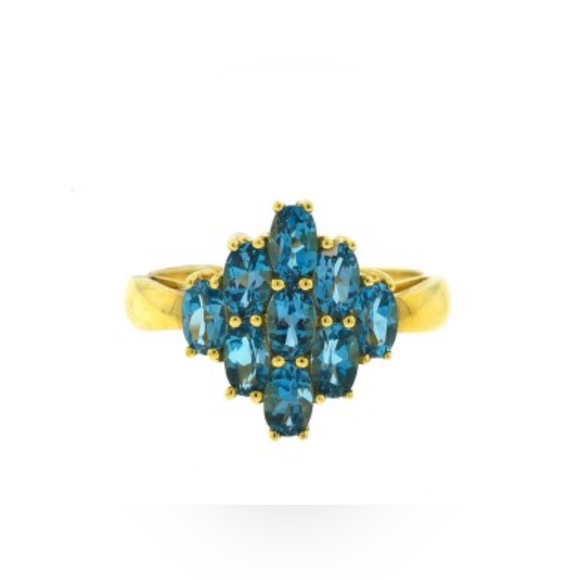 Clyde Duneier Blue Topaz & 10K gold ring - Picture 1 of 5